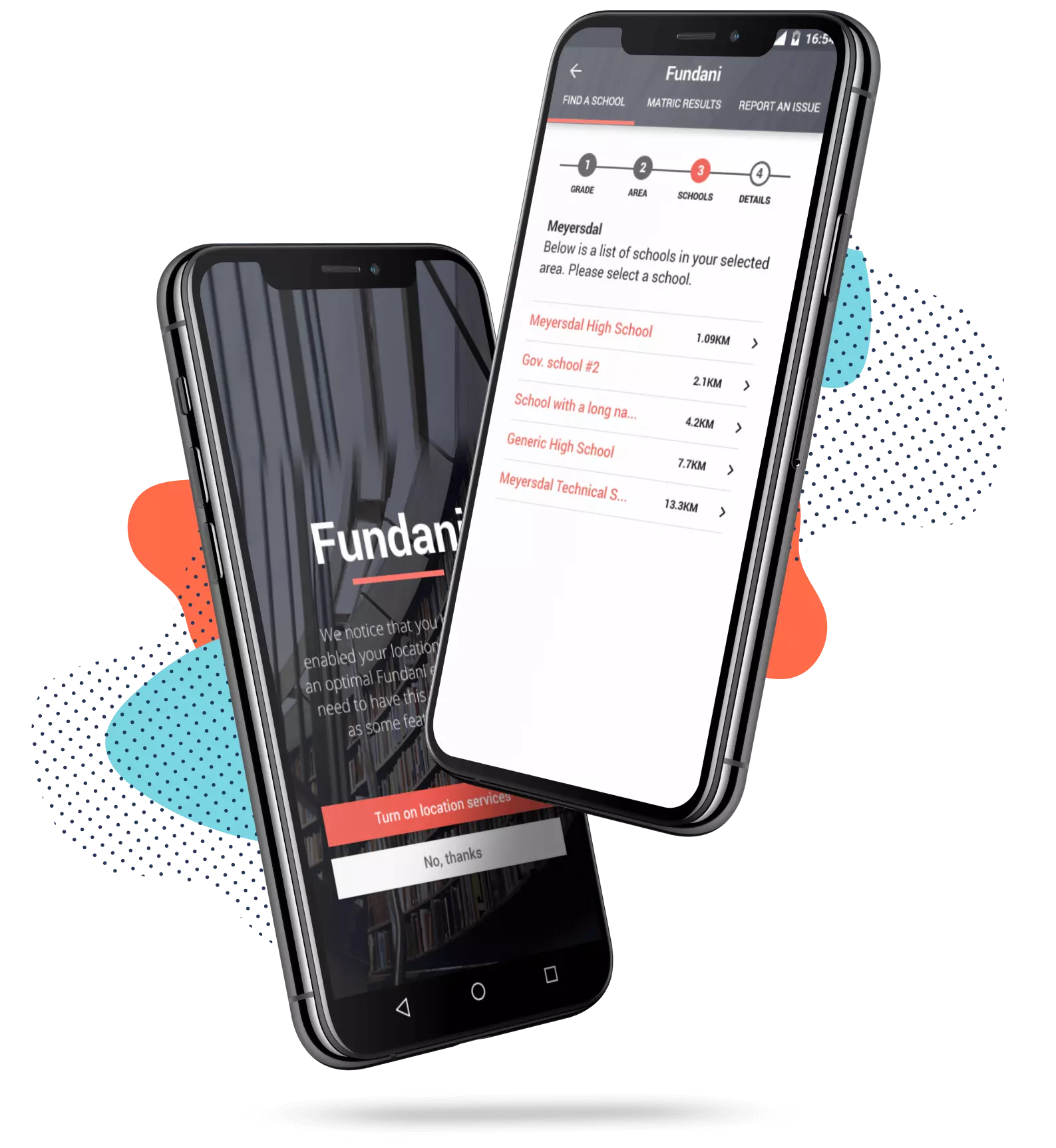 mobile device mockup showing the fundani user interface